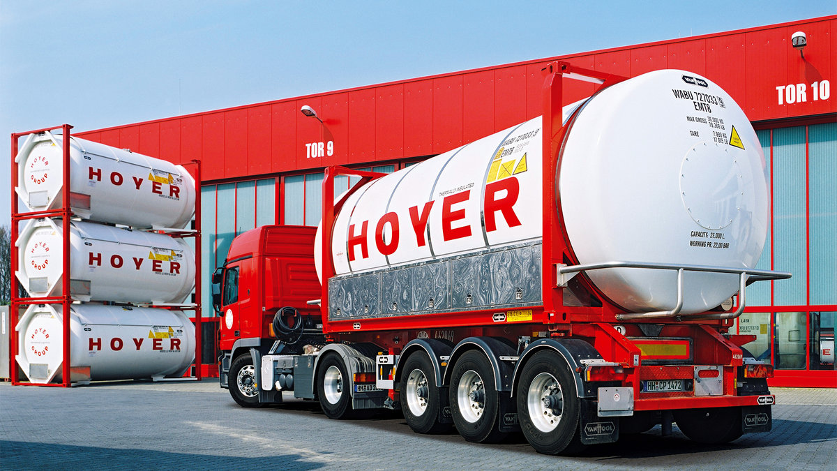 Tankcontainer belettering hoyer